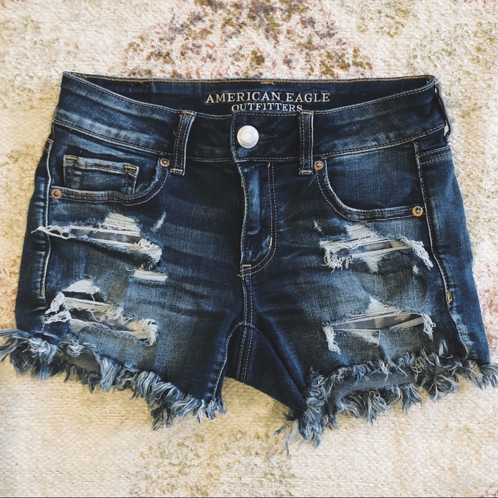 Distressed American Eagle Midi Shorts
